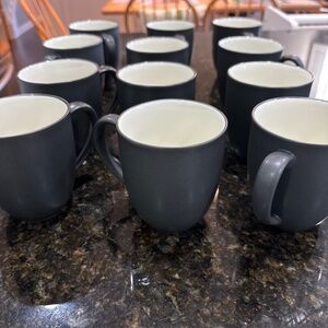 Noritake Stoneware Graphite 12 oz Coffee cup set of 12